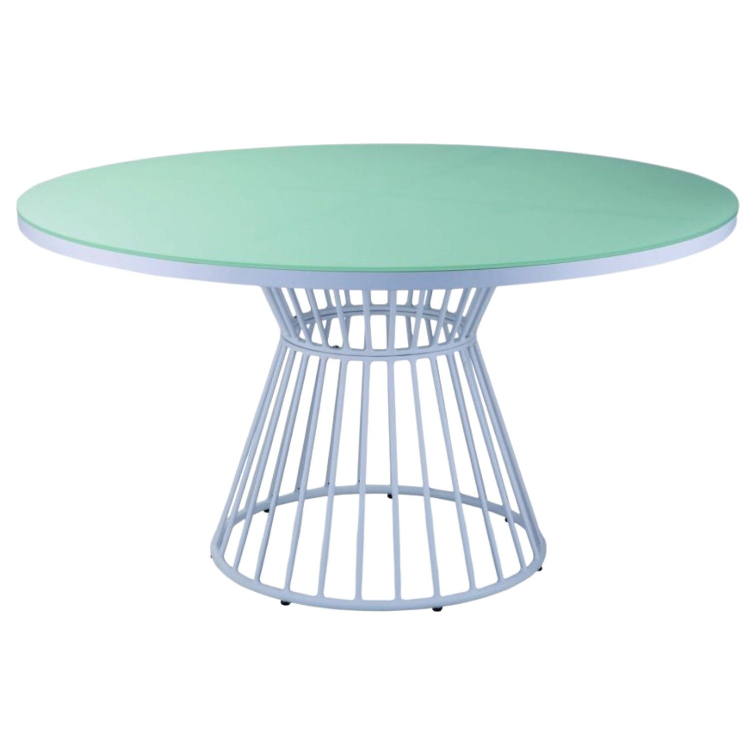 1043037125_2597-PALMA-120 Palma 120 Dining Table — Aluminum, Glass — White — Ø120 x 74(H) cm