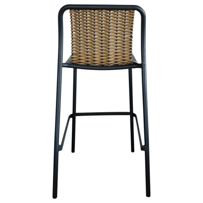 Onoto OutDoor BarStool— Aluminum, Rattan, Wicker - Natural/Black