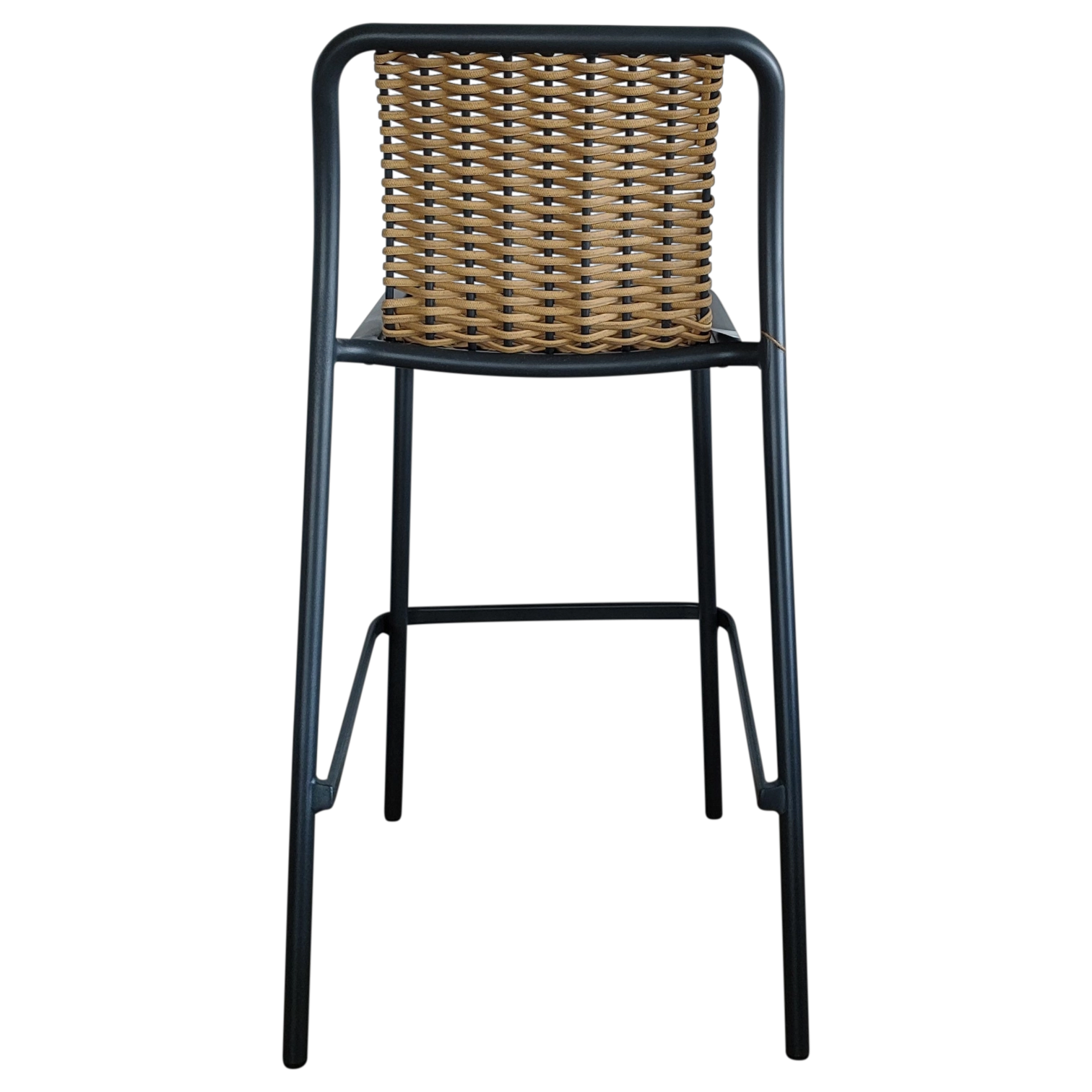 1043037130_1713527285793 Onoto OutDoor BarStool— Aluminum, Rattan, Wicker - Natural/Black
