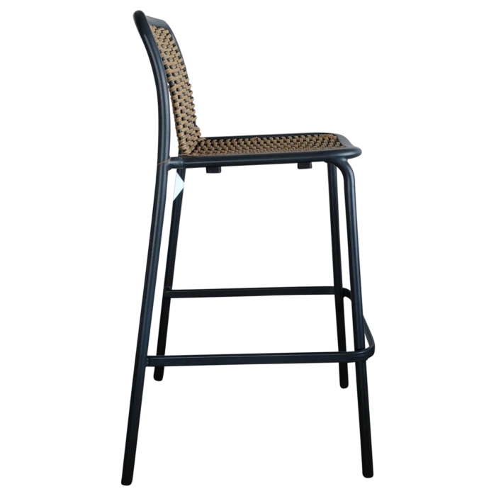 Onoto OutDoor BarStool— Aluminum, Rattan, Wicker - Natural/Black