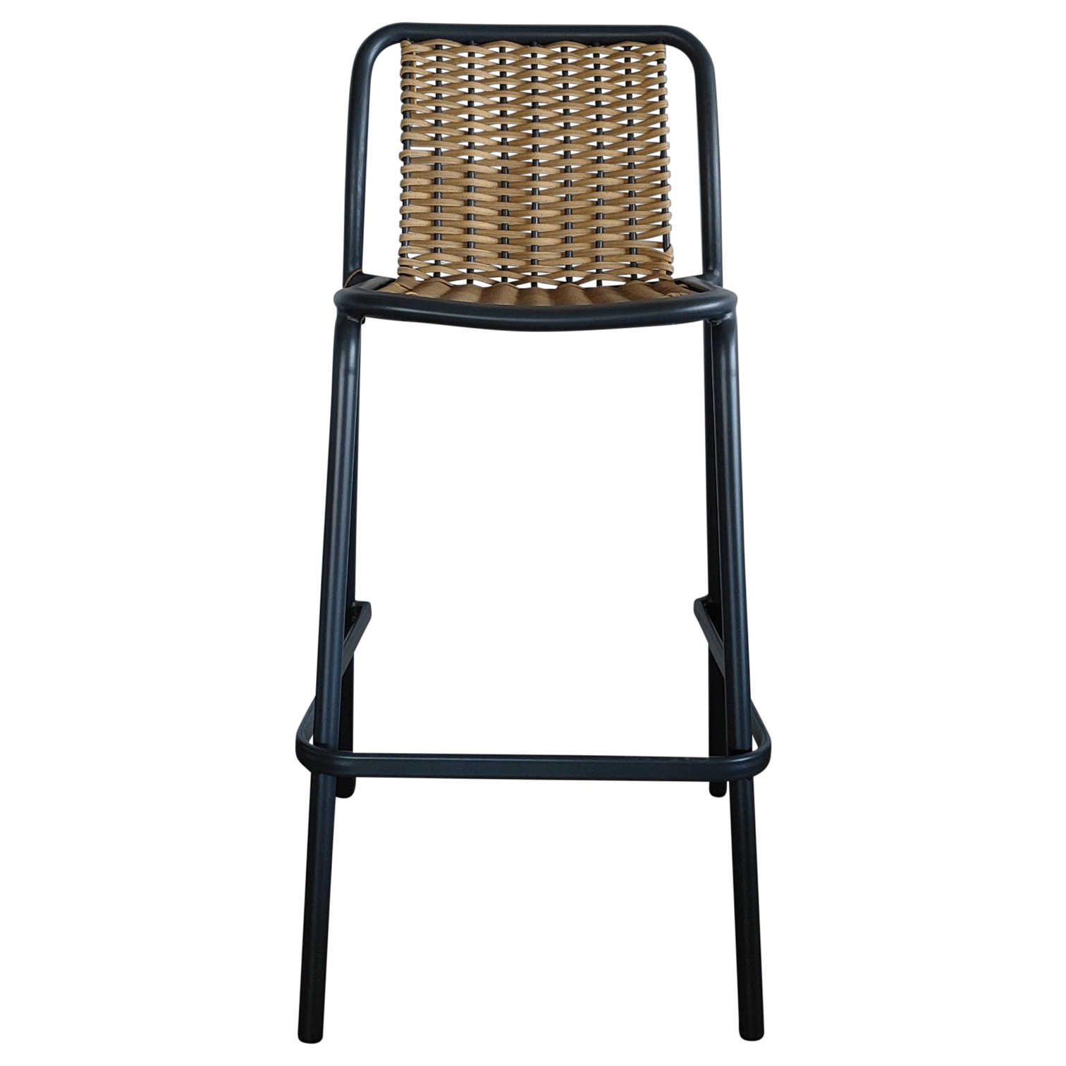 1043037130_1713527285807 Onoto OutDoor BarStool— Aluminum, Rattan, Wicker - Natural/Black
