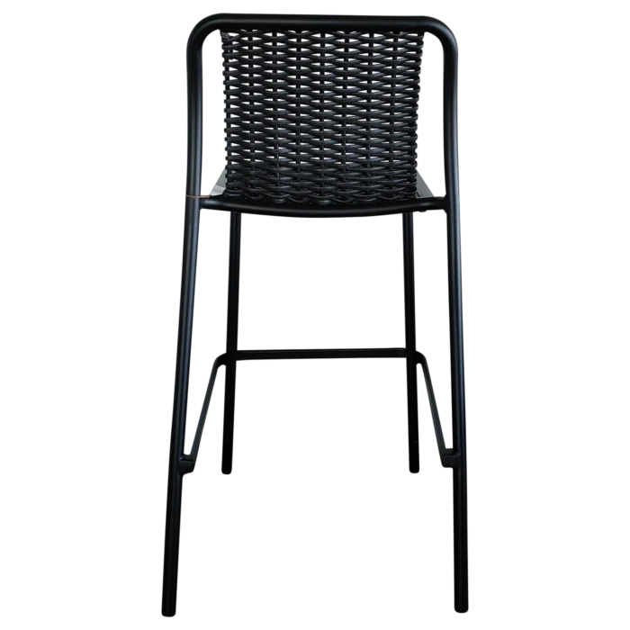 Onoto OutDoor BarStool— Aluminum, Rattan, Wicker - Black
