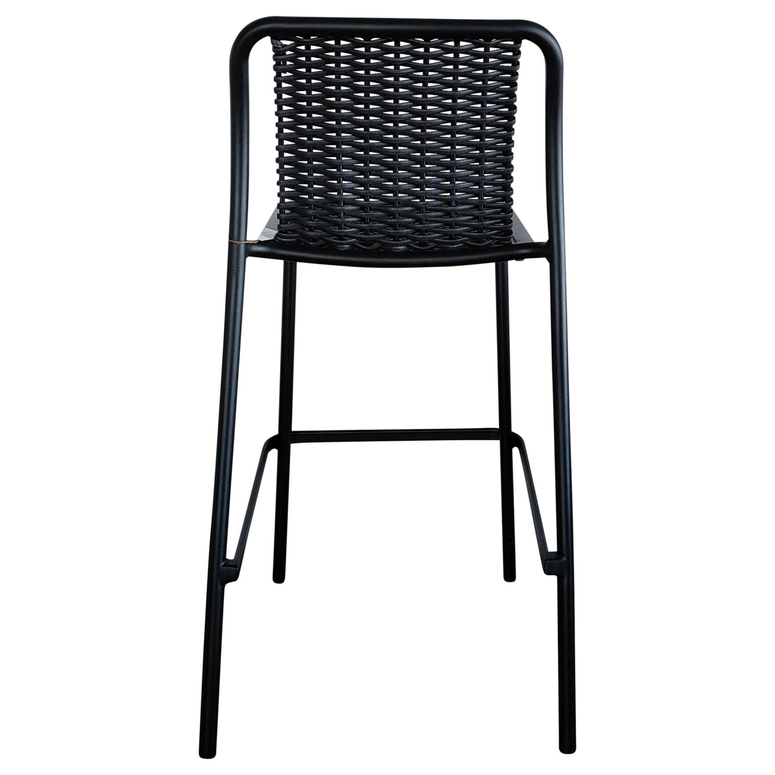1043037130_1713527285812 Onoto OutDoor BarStool— Aluminum, Rattan, Wicker - Black