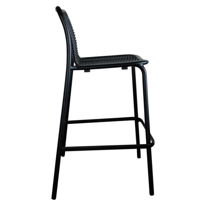 Onoto OutDoor BarStool— Aluminum, Rattan, Wicker - Black