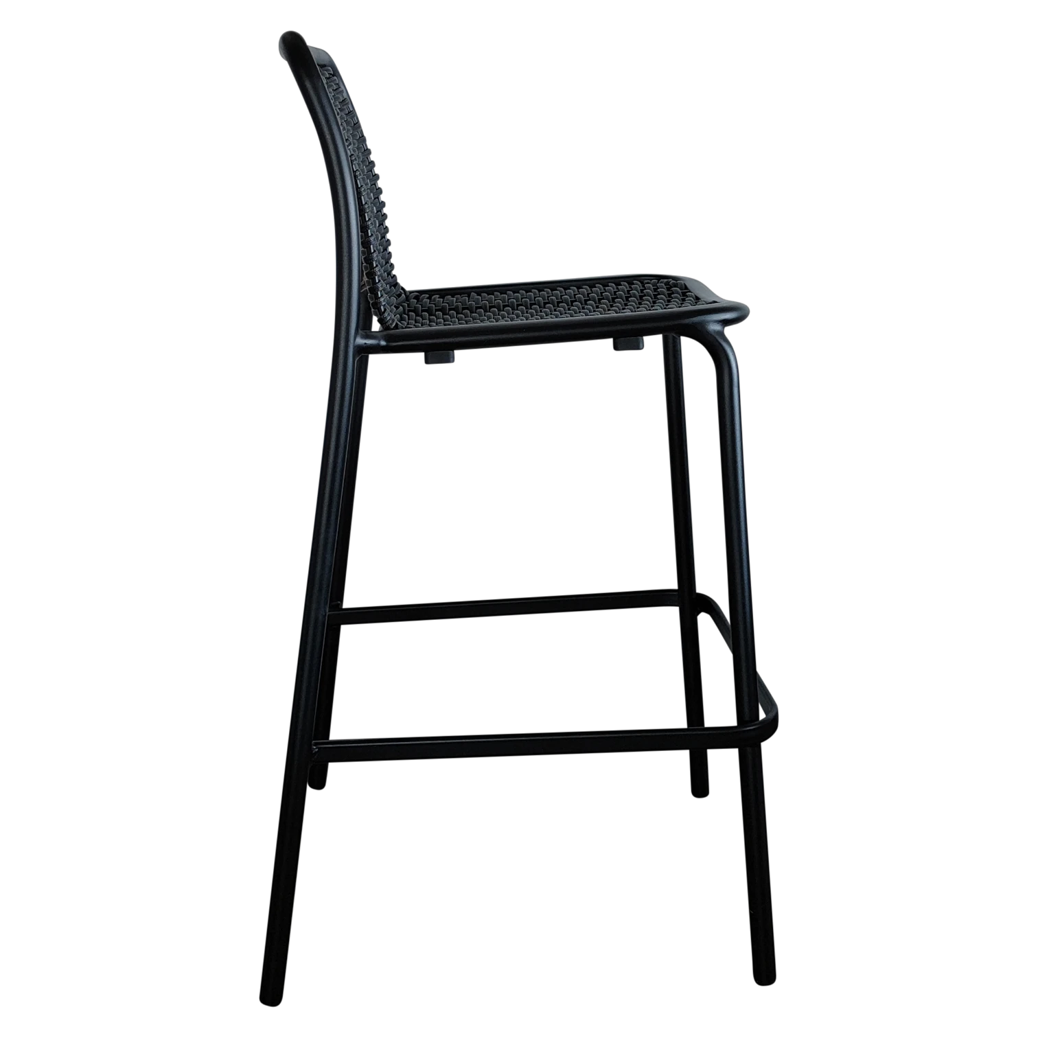 1043037130_1713527285817 Onoto OutDoor BarStool— Aluminum, Rattan, Wicker - Black
