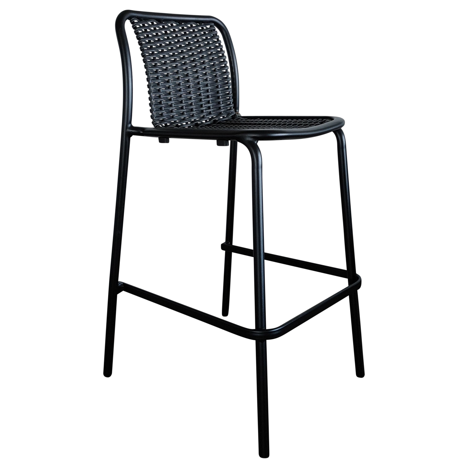 1043037130_1713527285823 Onoto OutDoor BarStool— Aluminum, Rattan, Wicker - Black