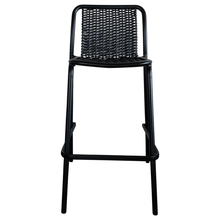 Onoto OutDoor BarStool— Aluminum, Rattan, Wicker - Black