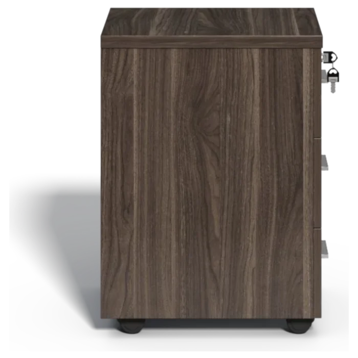Brixton Pedestal Cabinet — Walnut Melamine — 40(W) x 48(D) x 60(H) cm