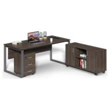 Office Desk - BRIXTON PDC 180 — Walnut melamine — W180xD200xH75cm