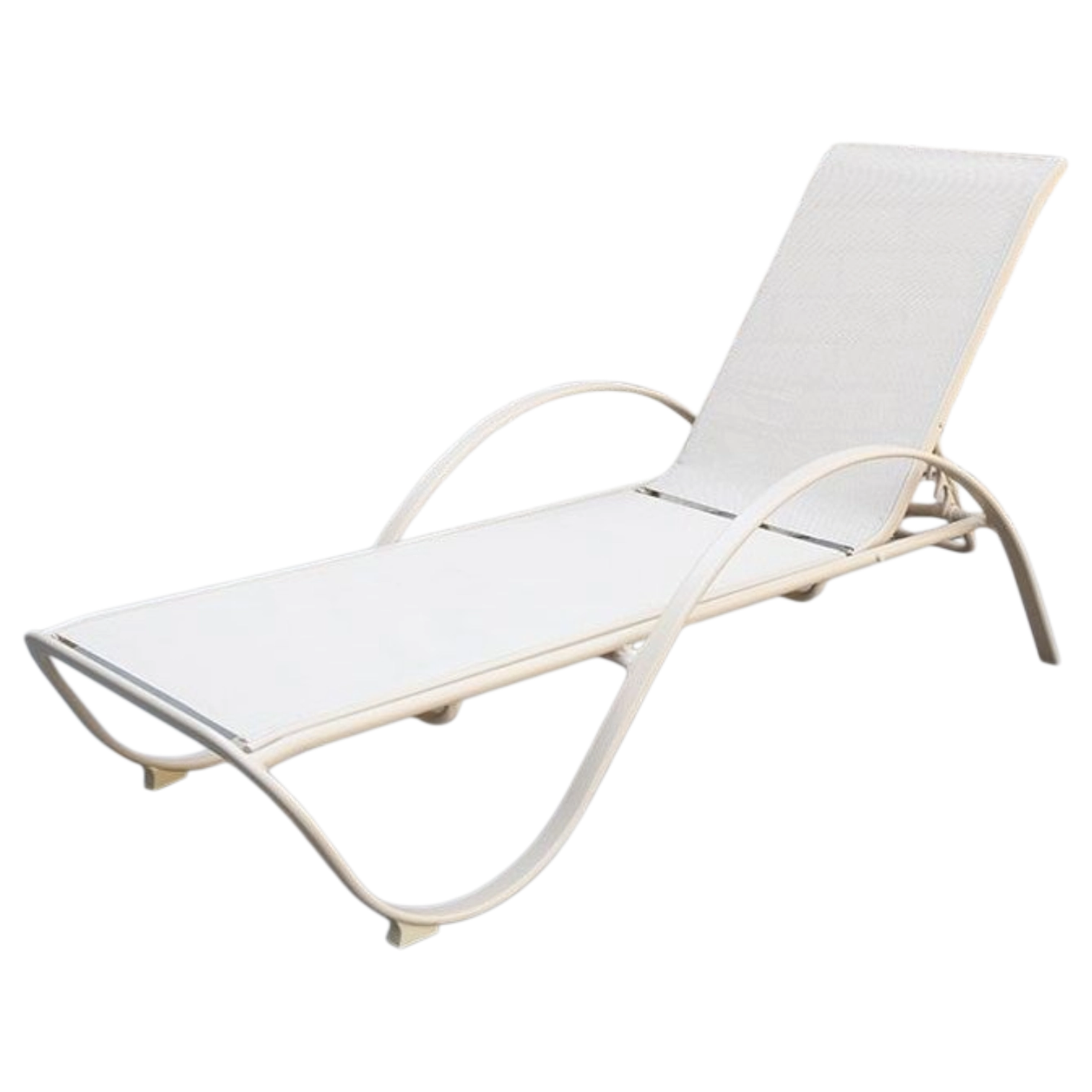 1137037024_1782-HONDURAS ALUMINIUM TEXTLINE SUNBED WITH ARMS 207x68x34 cm