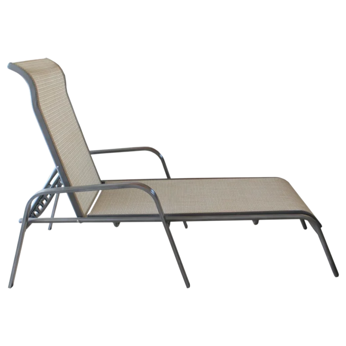LISMORE SunBed — Aluminum, textline— Beige — 66x200xH52/35cm