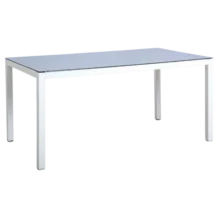 Vigo Dining Table — Aluminum, Glass - White - 160x90xH72cm