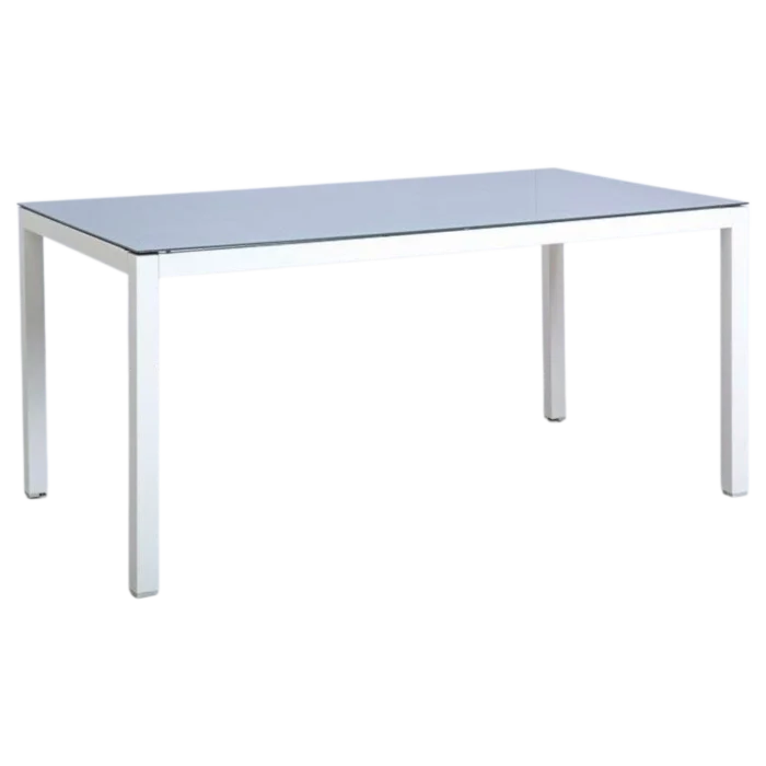 Vigo Dining Table — Aluminum, Glass - White - 160x90xH72cm