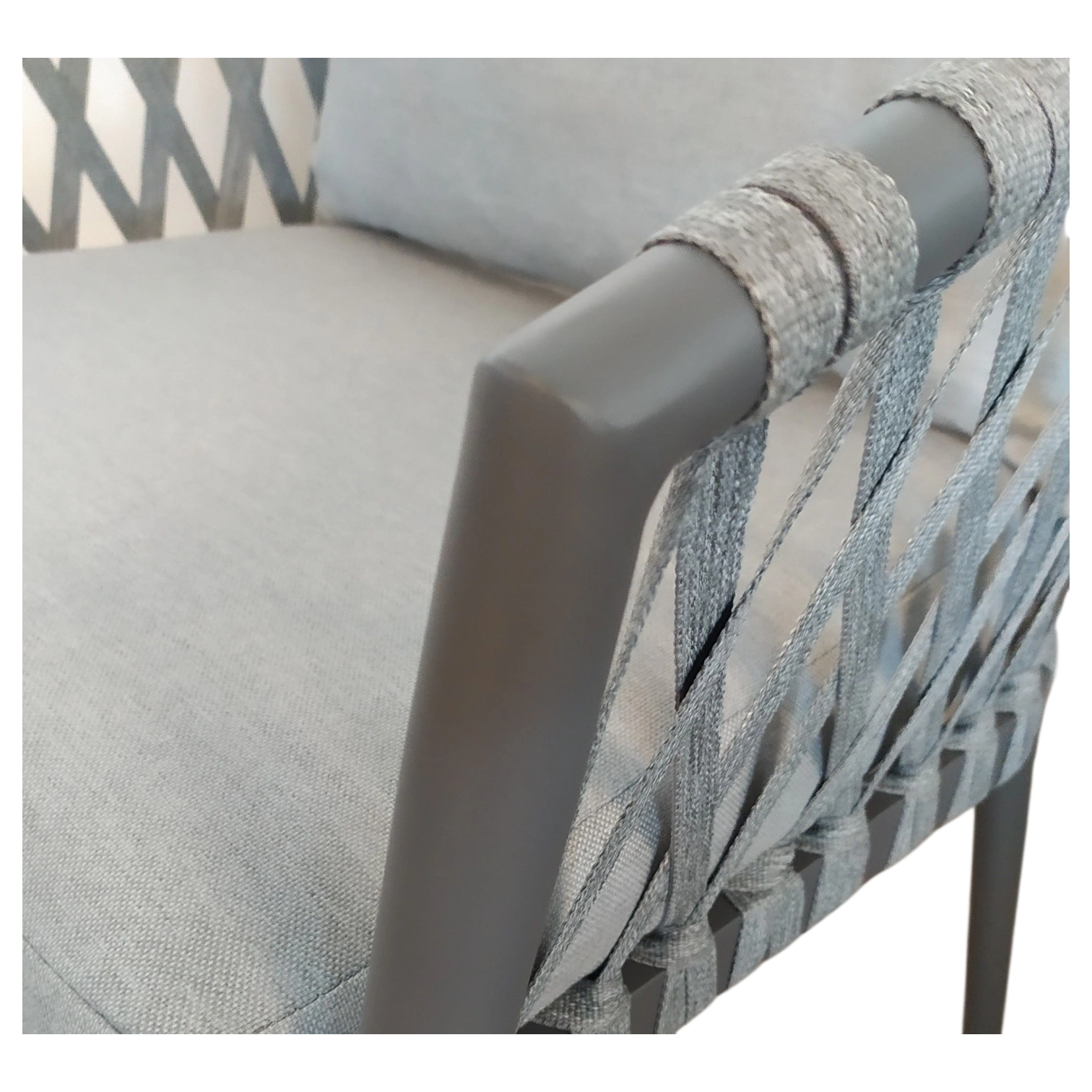 1137037301_2955-18C317A OutDoor Armchair — Aluminum, Fabric — Grey - L62xD62xH74cm