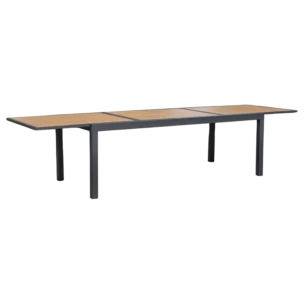 Enzo Dining Table — Aluminum, Teak — Black