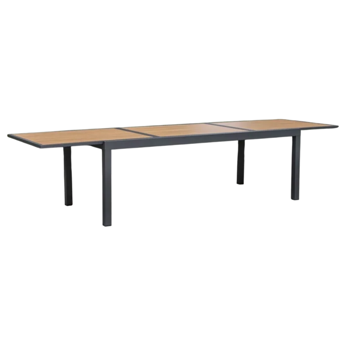 Enzo Dining Table — Aluminum, Teak — Black