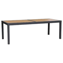 Enzo Dining Table — Aluminum, Teak — Black