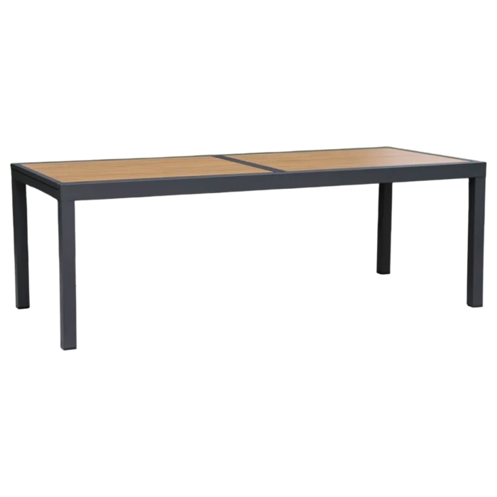Enzo Dining Table — Aluminum, Teak — Black