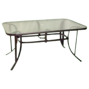 Crespo-3 Dining Table — Beige — Aluminum, Glass — 150X95CM