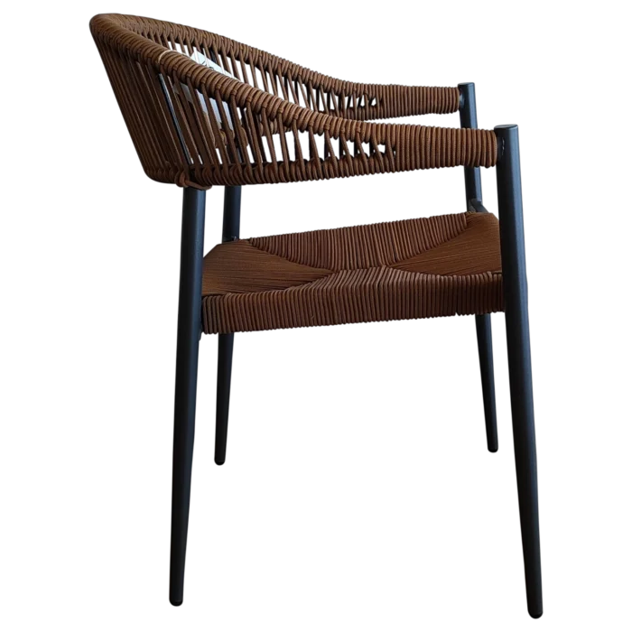 Carmen OutDoor ArmChair — Aluminum, Rattan, Wicker - Natural/Black