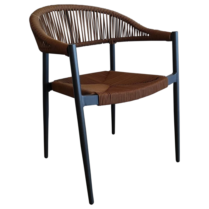 Carmen OutDoor ArmChair — Aluminum, Rattan, Wicker - Natural/Black