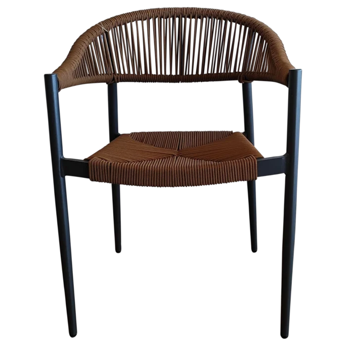 Carmen OutDoor ArmChair — Aluminum, Rattan, Wicker - Natural/Black