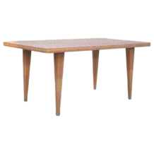 ALUMINIUM WICKER TABLE WITH GLASS 180X100CM