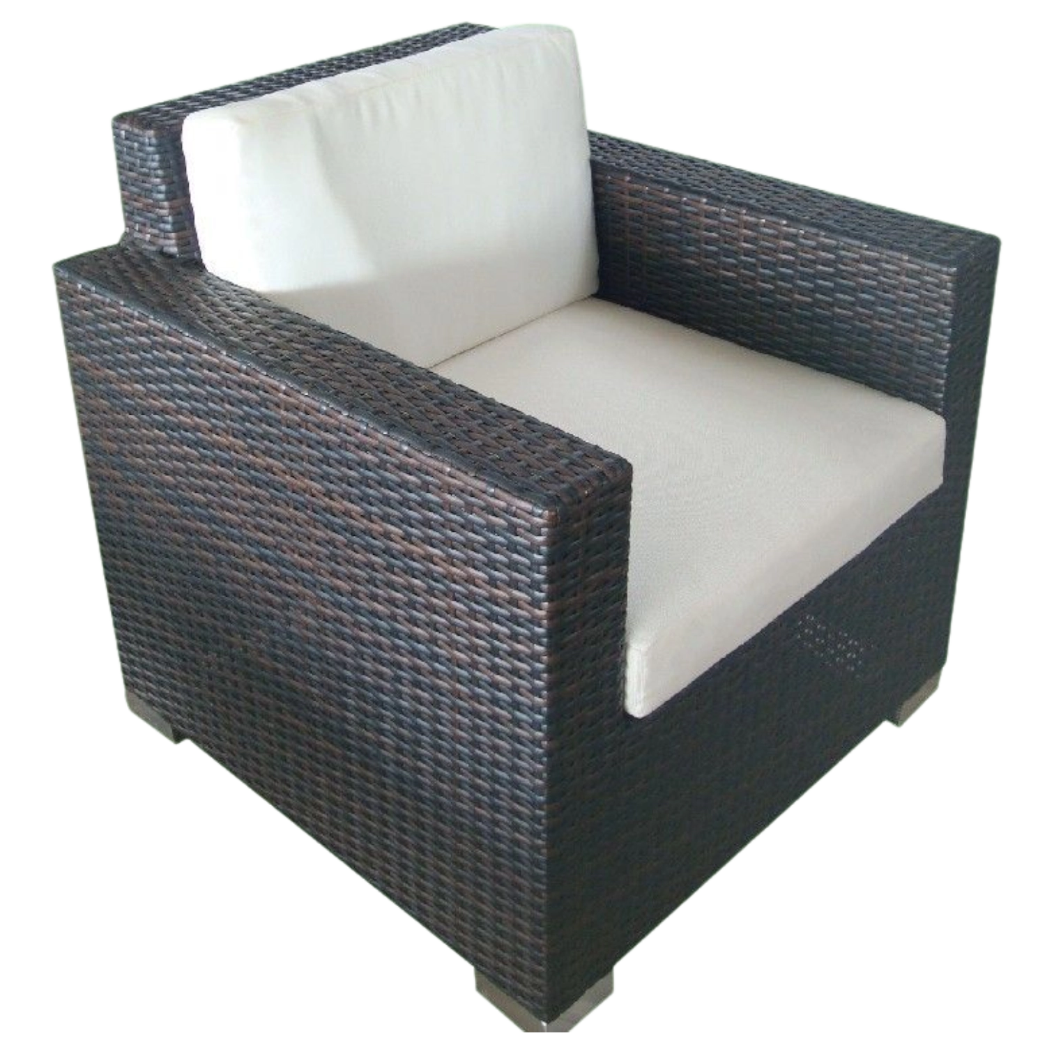 1196037007_757-SEYCHELLES ALUMINIUM WICKER 1 Seated SOFA - Armchair74X74X72