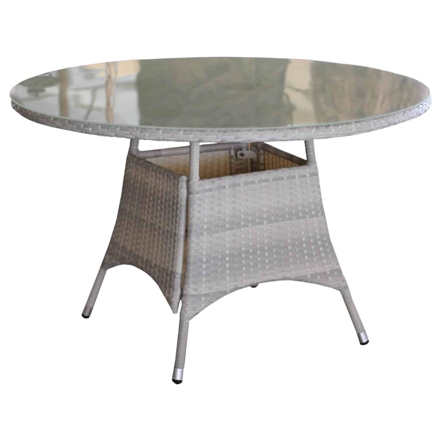 1196037011_1791-GOZO-scaled ALUMinium WICKER ROUND TABLE 120CM Outdoor Table