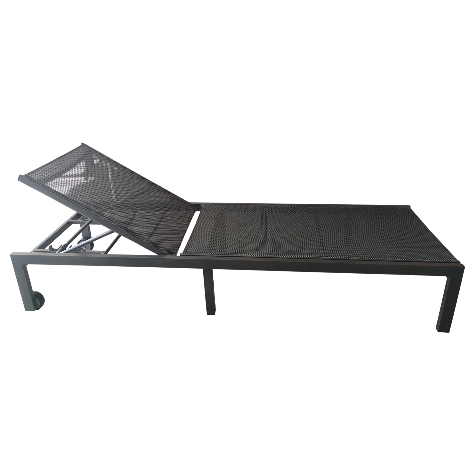 1196037058_1947-PUERTO-scaled Sunbed— Aluminum, Polyester — 195(L) x 65(D) x 34(H) cm Black