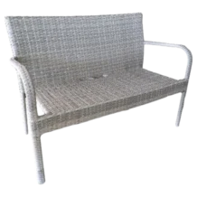 Two Seated Outdoor Sofa-2 Seated Outdoor Chair — Aluminum, Wicker
