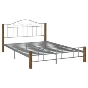 Morpheus DB Bed— Metal, Wood — Black, Brown —152x194cm