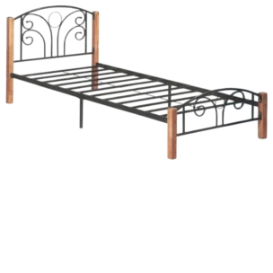 Morpheus TB Bed— Metal, Wood — Black, Brown —107x194cm