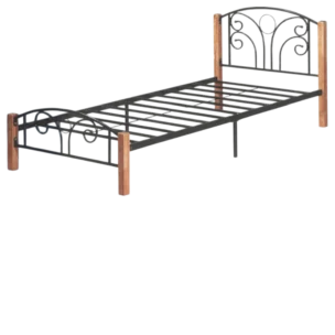 Morpheus TB Bed— Metal, Wood — Black, Brown —107x194cm