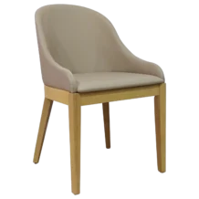 Tmh-320 Chair — Leather - PU Island/ Maple- W51xD58xH83cm