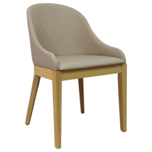 Tmh-320 Chair — Leather - PU Island/ Maple- W51xD58xH83cm