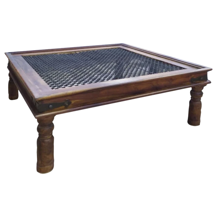 Coffee Table - Solide Wood - Dark BROWN - 100X100X40