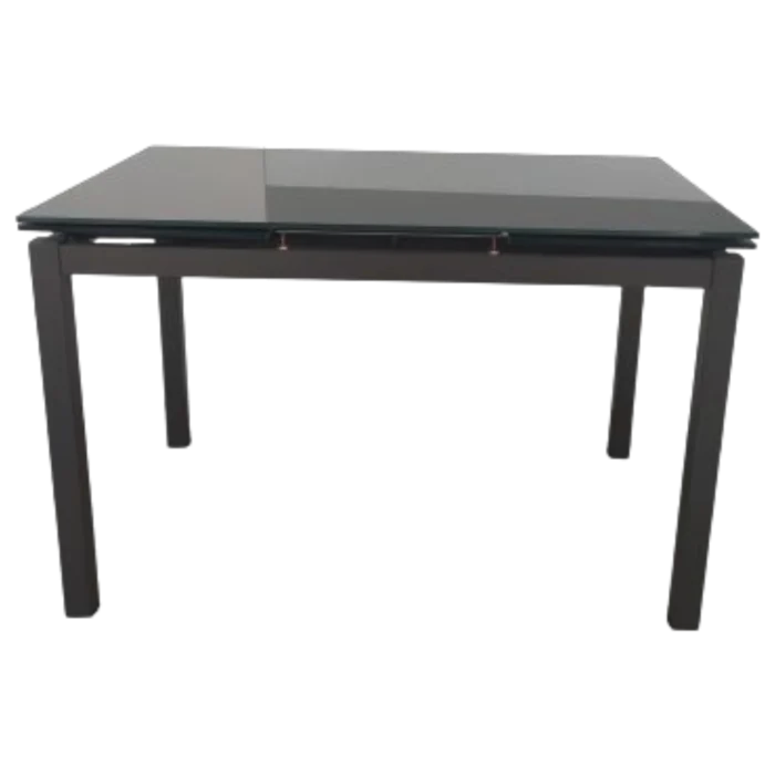 Athenea Dining Table — Glass Top, metal Legs - Black