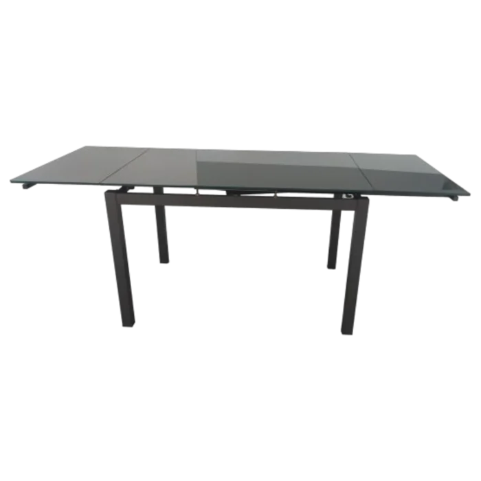 Athenea Dining Table — Glass Top, metal Legs - Black