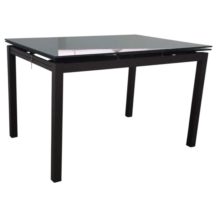 Athenea Dining Table — Glass Top, metal Legs - Black