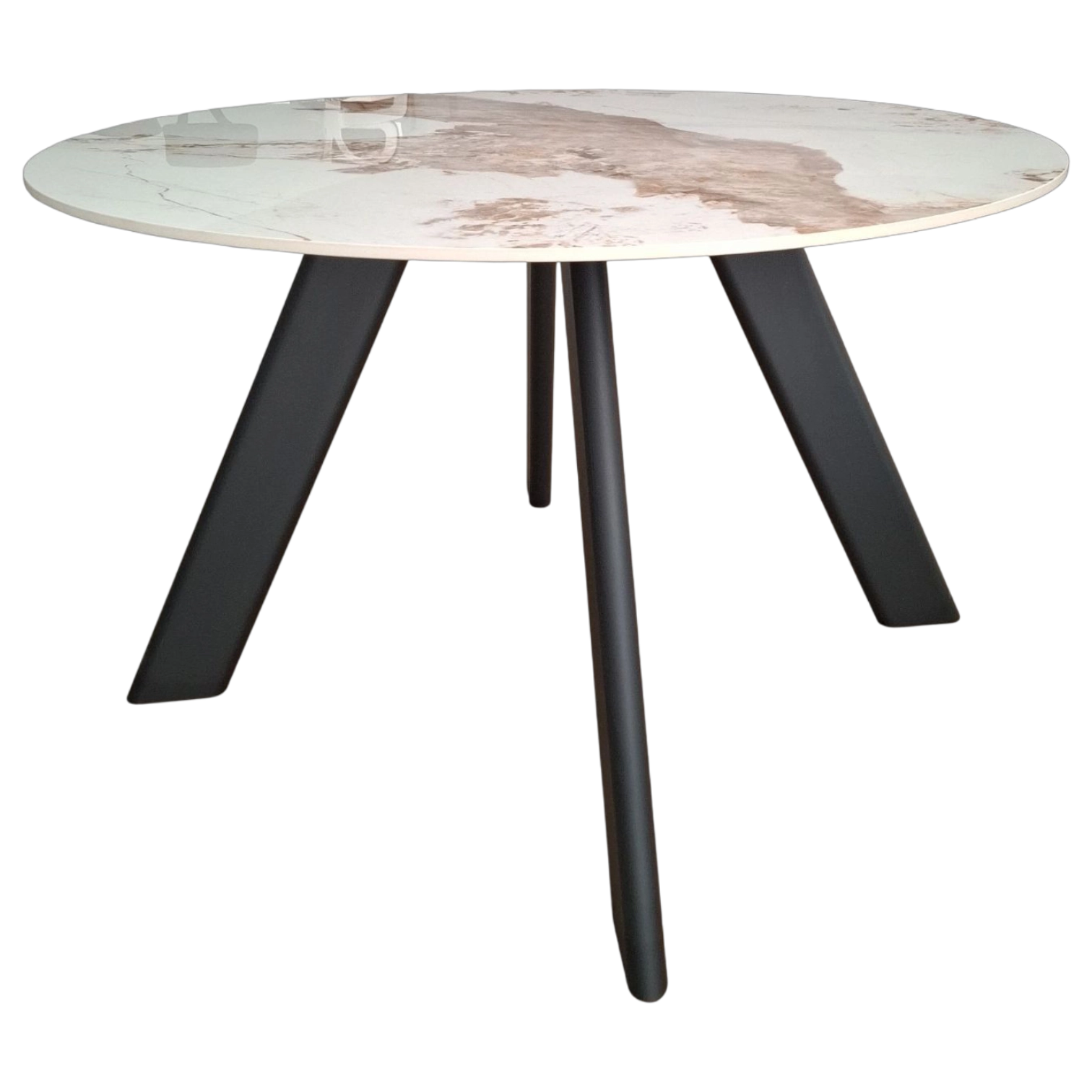 12193039036_RF-7309DT-1 Round Dining Table– Kasai – Side View – White Ceramic -DIA120x75cm