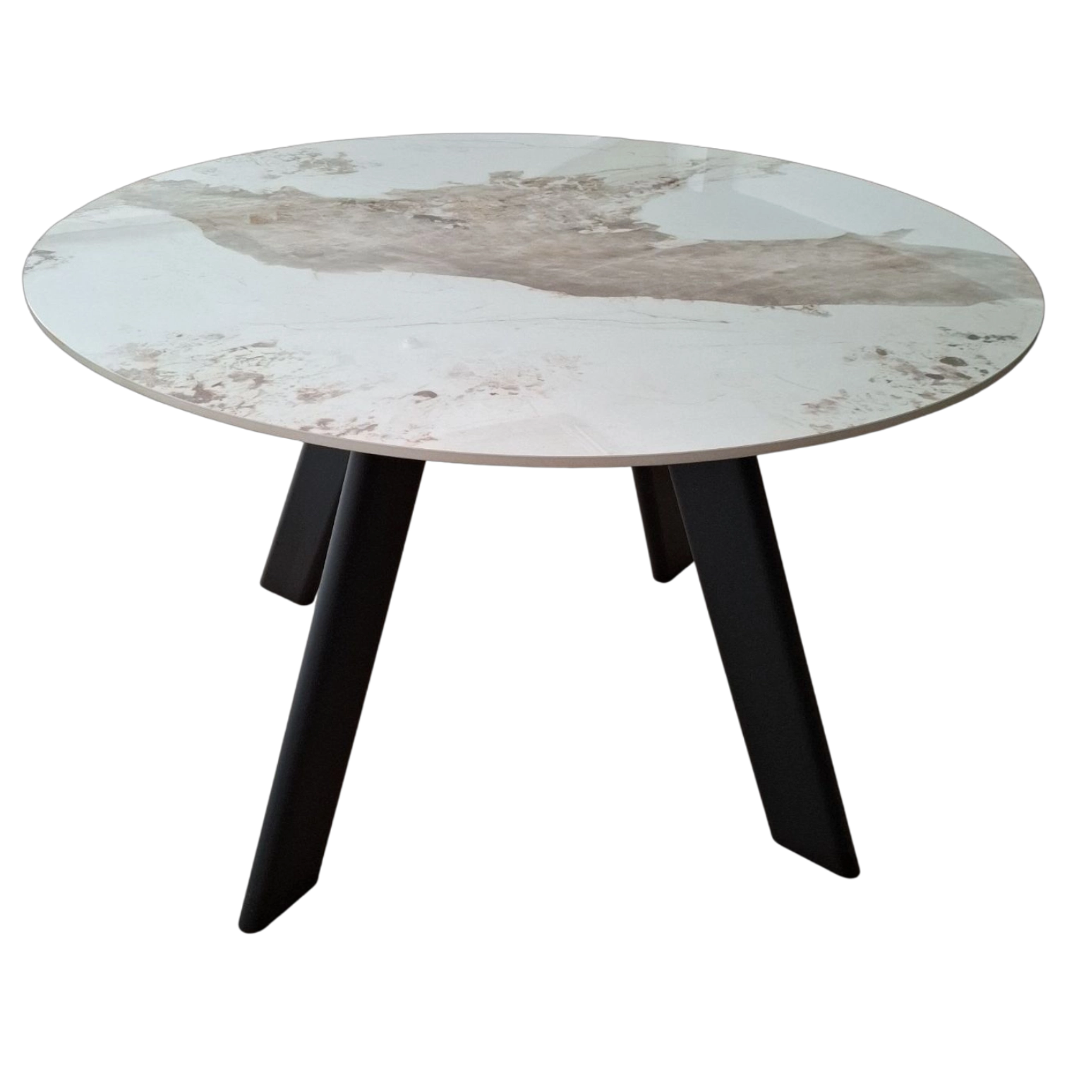12193039036_RF-7309DT-2 Round Dining Table– Kasai – Front View – White Ceramic -DIA120x75cm