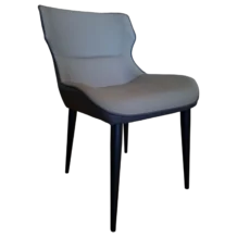 Dining Chair – ROUEN – Side View – Sand-Grey Upholstery, 58x50x80 cm