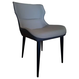 Dining Chair – ROUEN – Side View – Sand-Grey Upholstery, 58x50x80 cm