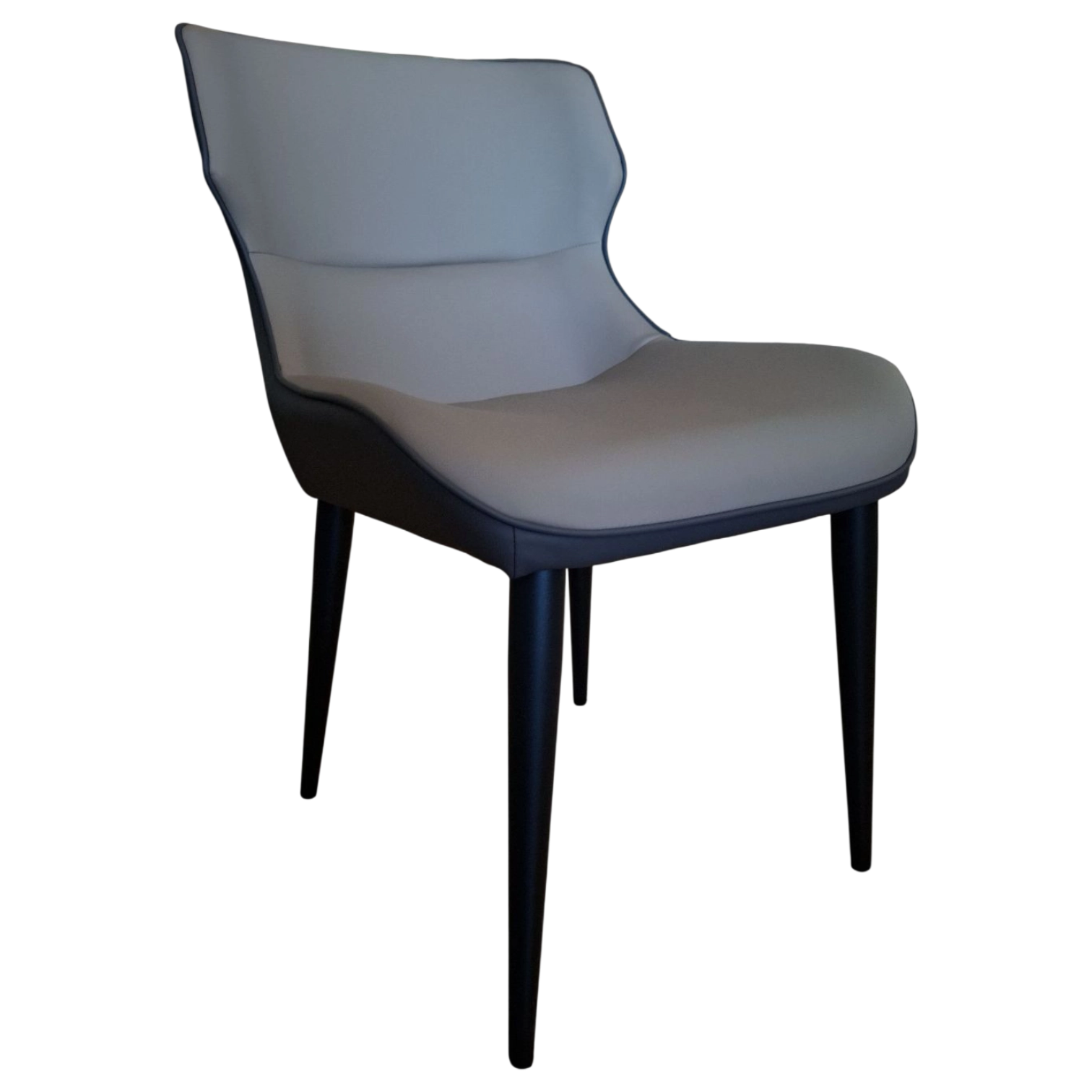 12193039037_RF-731DC-1-Sand-Grey Dining Chair – ROUEN – Side View – Sand-Grey Upholstery, 58x50x80 cm