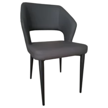 Dining Chair – TOULON – Side View – Grey Upholstery, W52xD54xH83cm