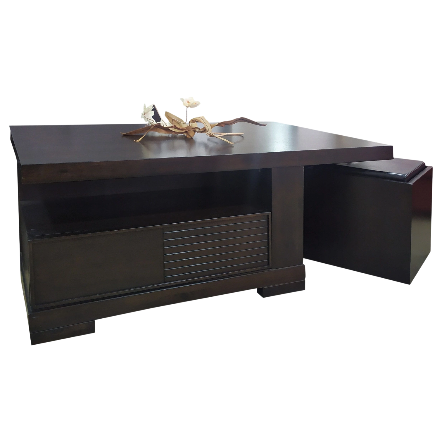 12202039003_2877-ICANO COFFEE TABLE With pouf- H.BROWN 120x80xH50cm