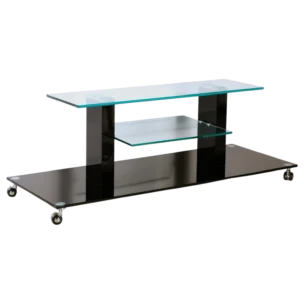 TV STAND CLEAR GLASS/ BLACK GL 130X50X47
