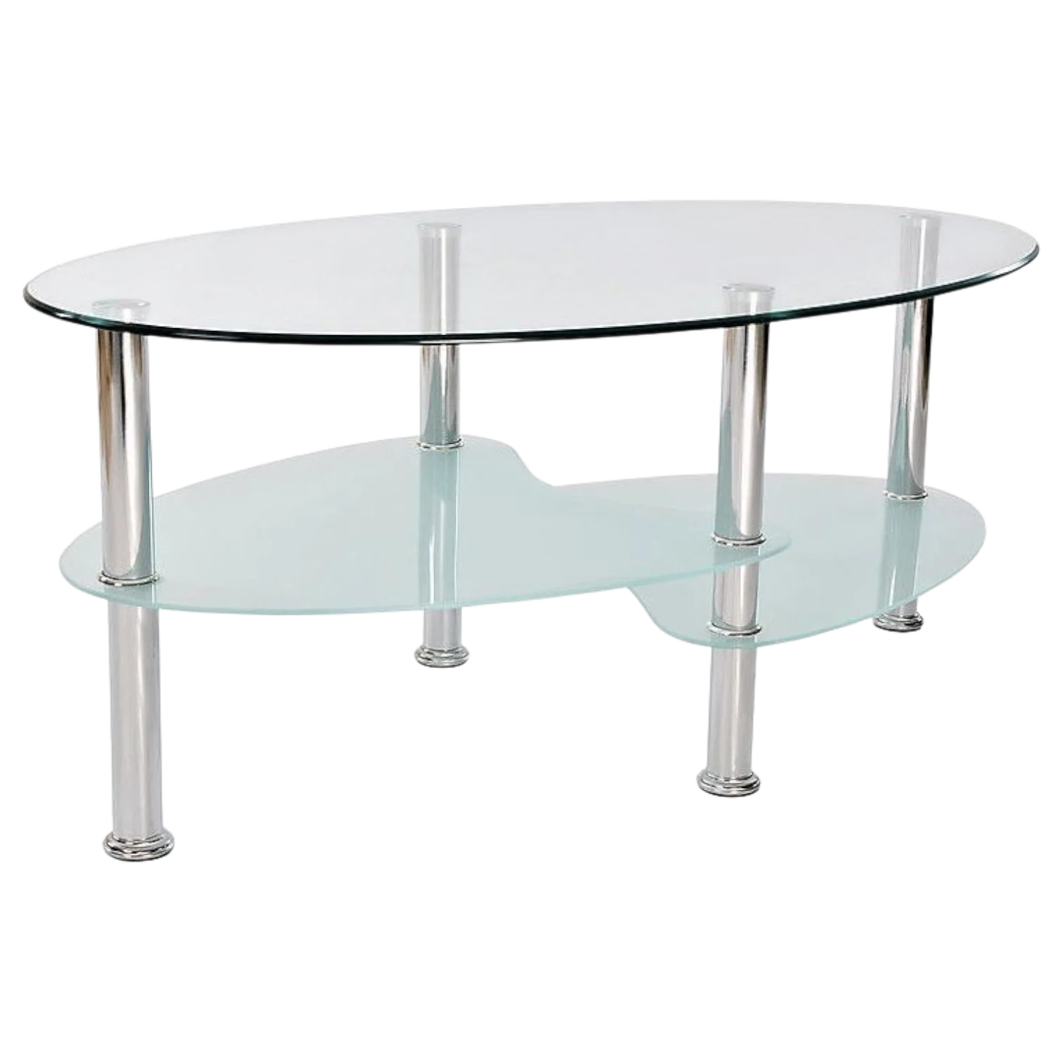 12208039008_1109-ICARUS COFFEE TABLE W/GLASS 90*50*45CM STEEL LEGS