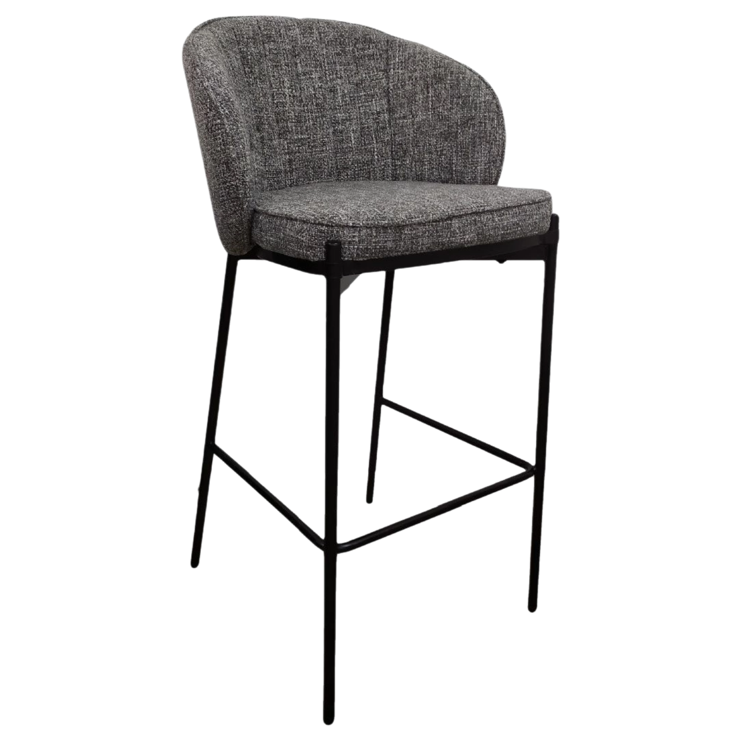 12208039039_1905-MALTA Malta bar Stool — Fabric — Grey- W52xD50xH102 (SH75) cm